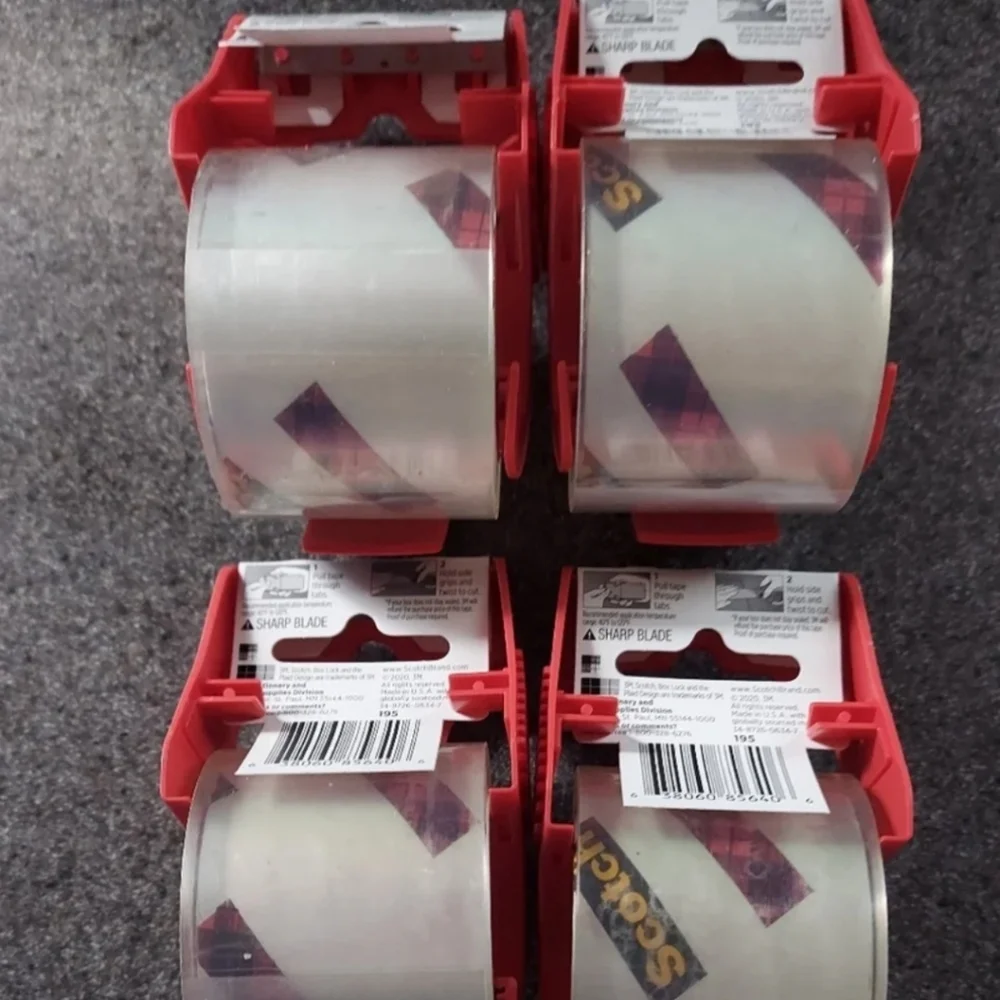 Scotch Box Lock Packaging Tape 3M - Bundle of 4! 1.88 x 22.22 YD NEW LOOK! BNWT